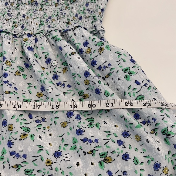 AERIE floral cotton dress backless halter size XL elastic waist ruffle hem - Picture 14 of 16